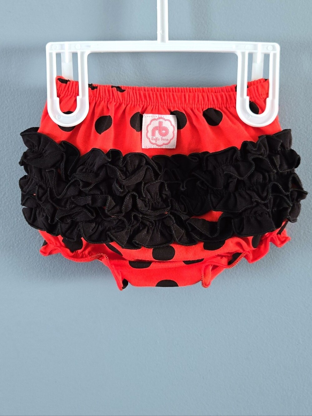 Red & Black Polka Dot Ruffle Diaper Cover Bloomers